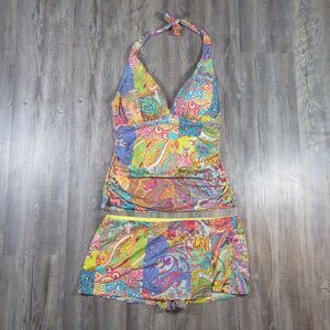 Women's Bleu Rod Beattie Bohemian Paradise Halter Tankini & Skirt Size 8
